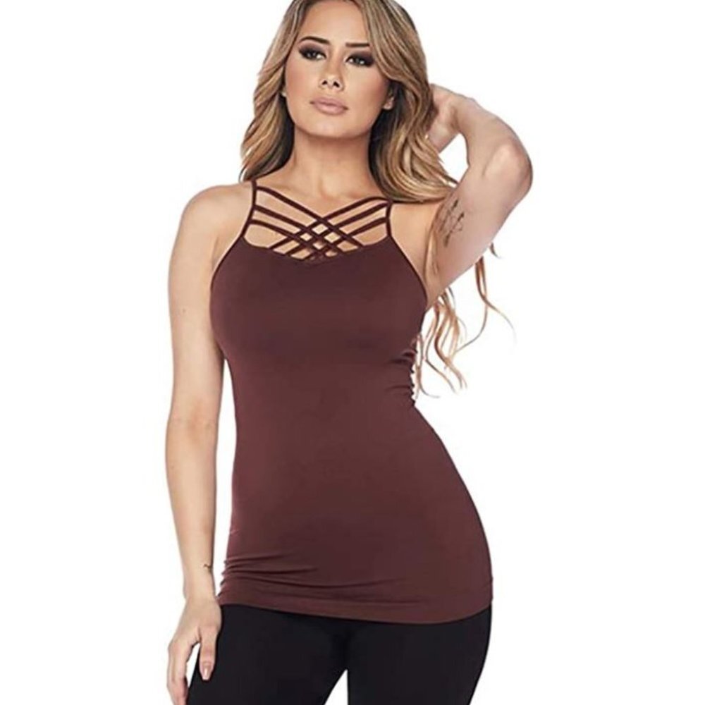 Seamless Triple Criss-Cross Front Cami - Picture 1 of 4